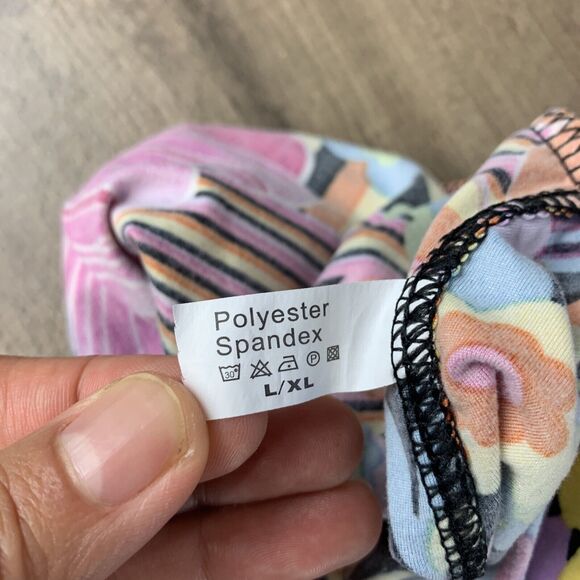 Girl's Floral Capri Pants Size L-XL Colorful Stretch Colorful Comfort Size 27x18 - Picture 7 of 9